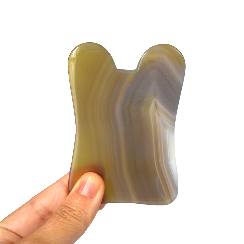 Натуральные Классические Серые Агатовые гуаши в форме кроличьих ушей для