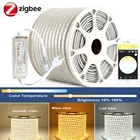 220 В Zigbee 3,0 CCT контроллер Диммер SMD5630 двойная белая светодиодная полосветильник освесветильник для HU * E IOS Homekit Smartthings Tuya Z2mqtt