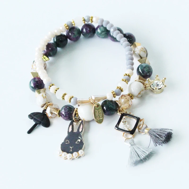 

CHENFAN simple temperament beaded bracelets for women Swan heart pendant Jewelry natural stone bracelet Clothing accessories