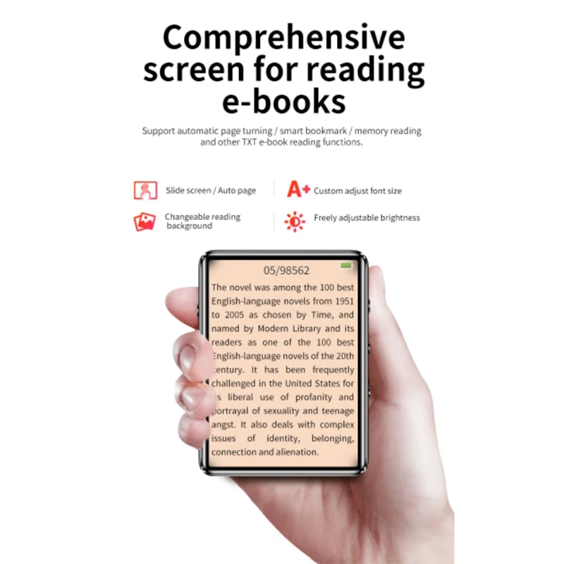 

X60 MP3 Music Player, Portable Lossless Sound MP4 Bluetooth Player, FM Radio/Voice Recorder/E-Book/Video Black 16GB