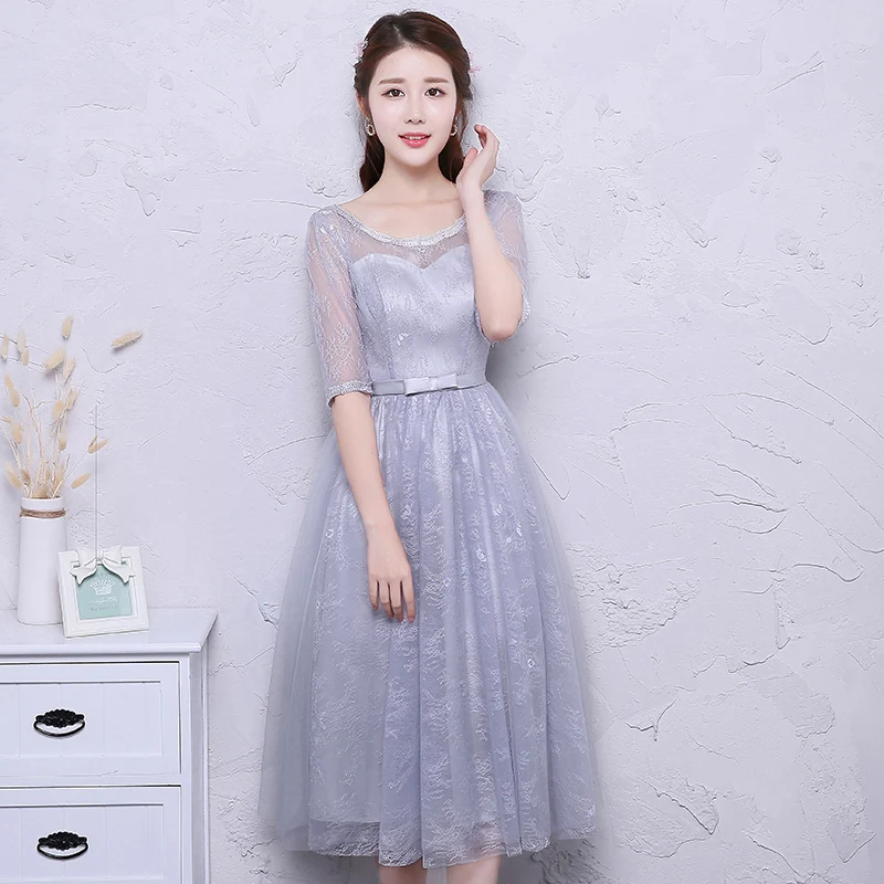 Серый цвет бордовый платье подружки невесты детское для Свадебная вечеринка