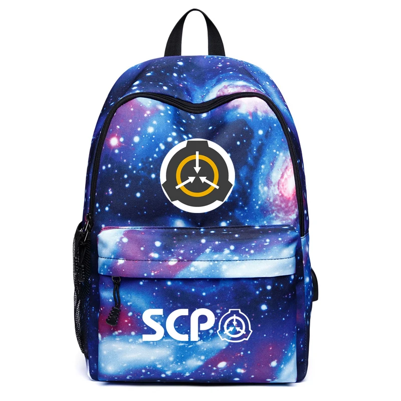 SCP Galaxy Рюкзак с usb-портом школьные рюкзаки для девочек мужские USB зарядка наушники чехол для домкрата Холст Дорожная сумка рюкзак для ноутбука