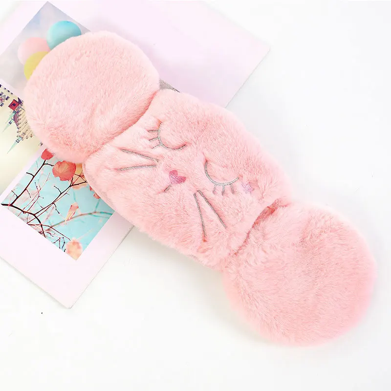 pink cat Новая женская маска, наушники, интегрированные зимние уличные велосипедные плотные маски, теплые плюшевые наушники, модные милые хлопковые Чехлы для лица - Цвет: pink cat