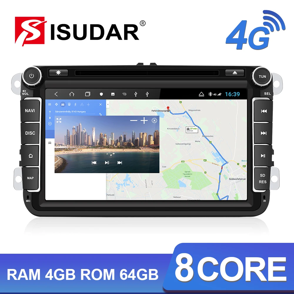 Isudar H53 2 Din 4G Android автомобильный Радио мультимедиа для VW/Volkswagen/POLO/Golf/Skoda/Seat/Leon/PASSAT B6 Авто GPS камера USB DVR