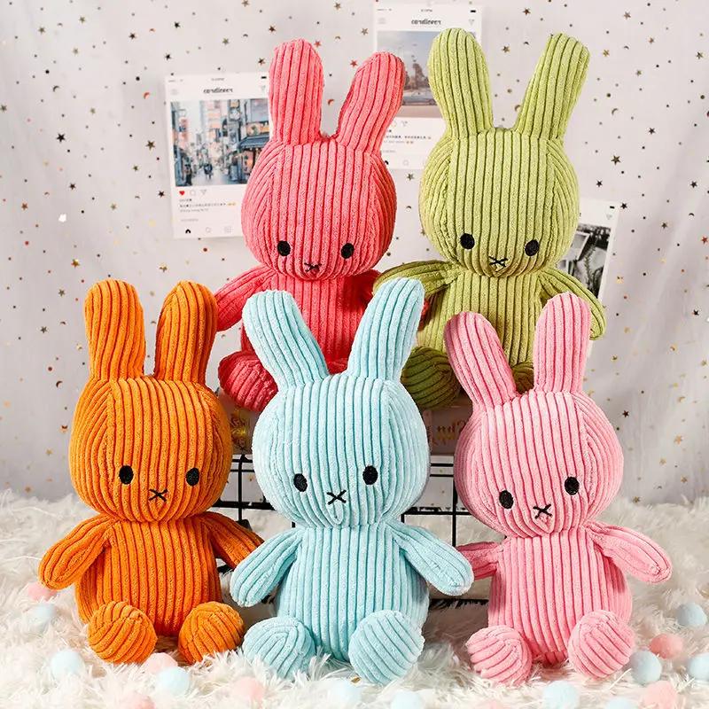 

Kawaii симпатичная Милая полосатая тканевая Кукла Кролик игрушка девочка сопровождает удобно спать на кроватной подушке
