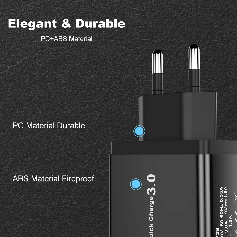 Vanniso 18 Вт Быстрая зарядка 3 0 USB зарядное устройство QC3.0 QC 4 для iPhone X Samsung Xiaomi Mi9 Note