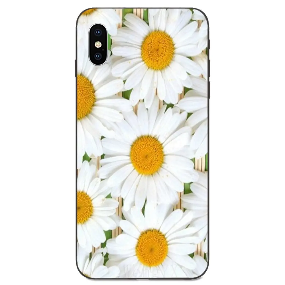Красивые белые Daisies лепестки роспись для huawei nova 2 2S 3i 4 4e 5i Y3 Y5 II Y6 Y7 Y9 Lite Plus Prime Pro 2017