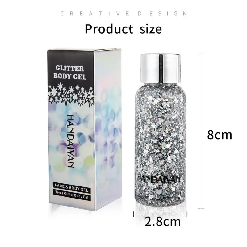 

Glitter Bottle Eyeshadow Body Hair Face Eye Glitter Make Up Lasting Shining Fish Scale Sequin Milk Eye Shadow Cream TSLM1