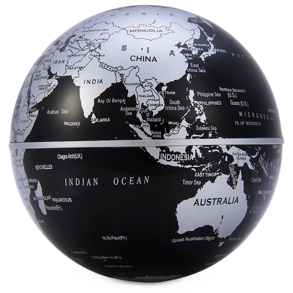 C Shape Levitation Floating Globe Rotating Magnetic World Map Colorful LED Lamp Gift Decoration | Дом и сад
