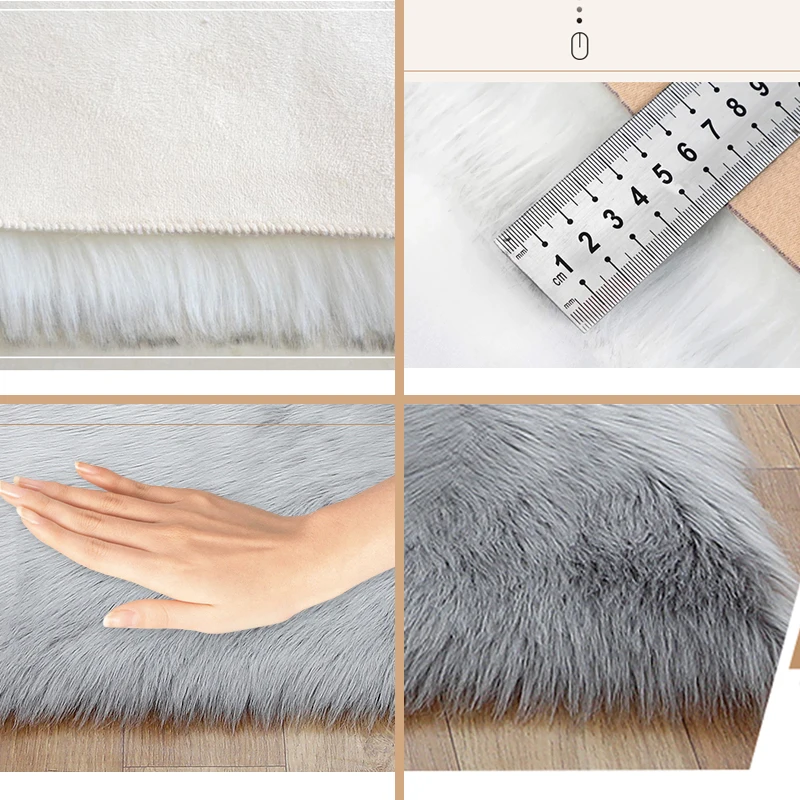 

Soft Faux Sheepskin Fur Area Rugs for Bedroom Living Room Floor Shaggy Silky Plush Hairy Wool Mat Fur Fluffy Bedside Carpets