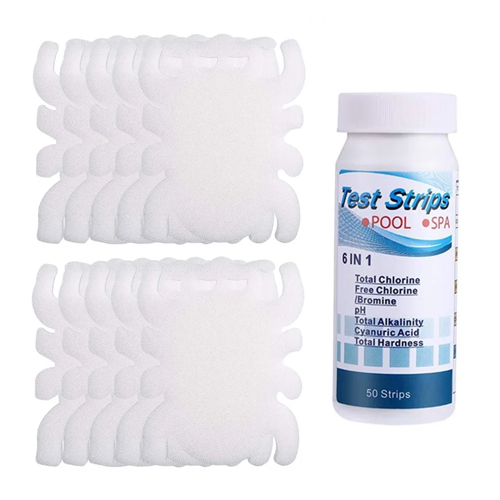 

10Pcs Swimming Pool Spider Shape Oil Absorbing Float Sponge with 50 Test Papers