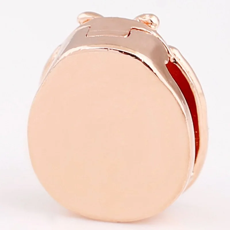 

100% 925 Sterling Silver Bead Rose Gold Ladybug Clip Fit Pandora Women Bracelet & Necklace Diy Jewelry