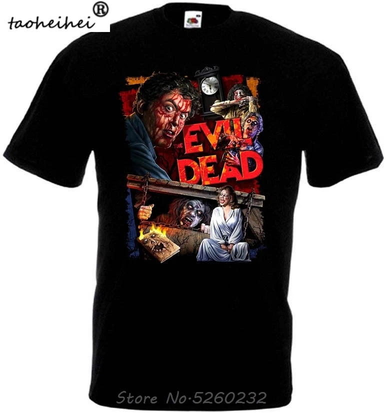 Мужская футболка с принтом злых мертвецов v.11 черная Повседневная из