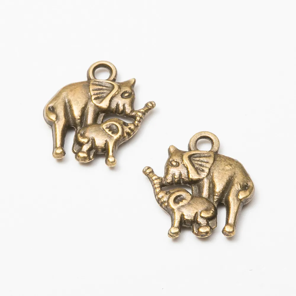 100 шт./лот модные Очаровательные Подвески с изображением слона для мамы и ребенка