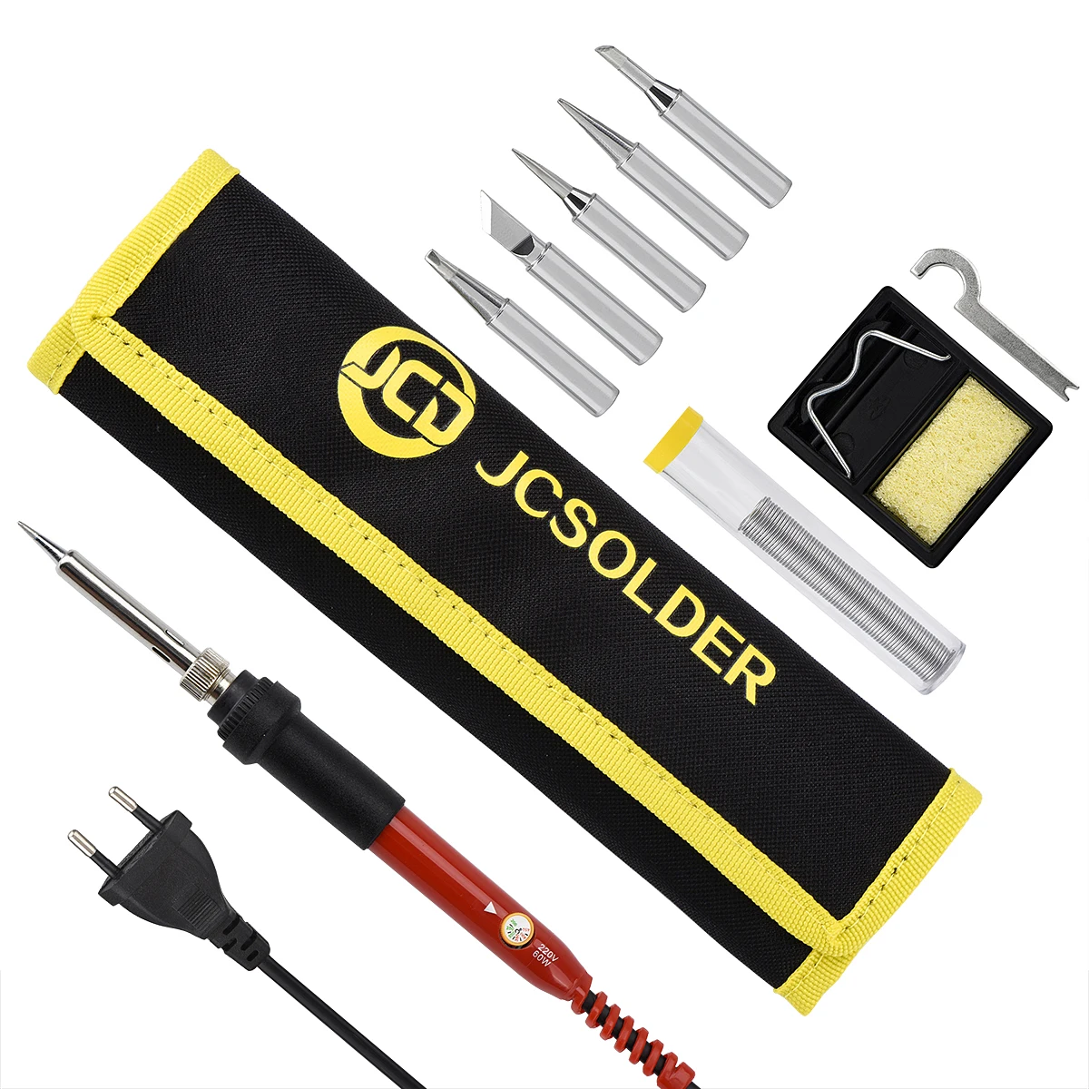 

JCD 60W Soldering Iron Kit Adjustable Temperature Electric Solder Iron Rework Station Multicolor Handle Welding Repair Tools 908