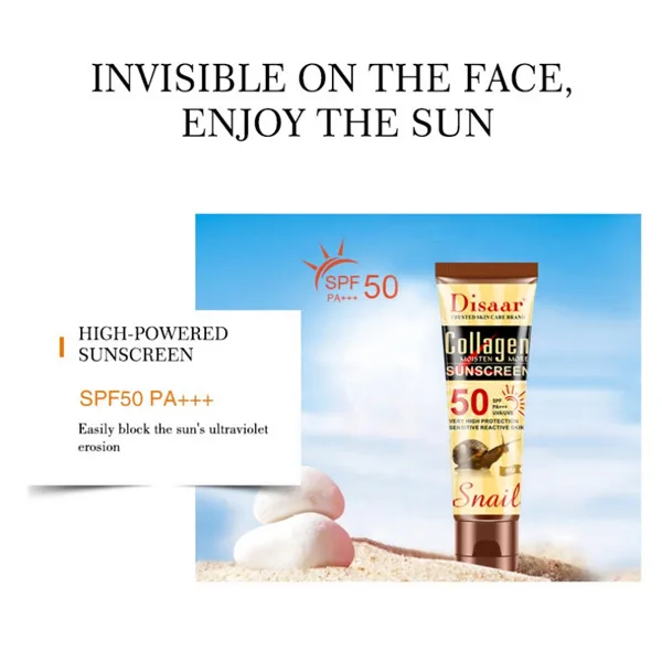 Новая коллагеновая эссенция улитки SPF 50 увлажняющий солнцезащитный крем против старения контроль за маслом анти-УФ отбеливающий солнцезащитный крем для лица