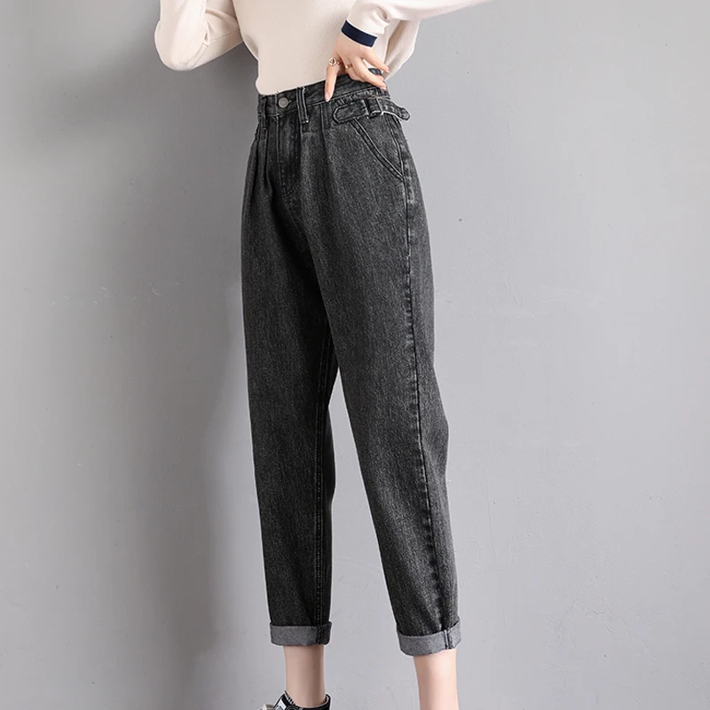 

Limiguyue Vintage Spring Women Jeans Straight Loose High Waisted Harem Pants Korean Slim Retro Boyfriend Mom Denim Pants K155