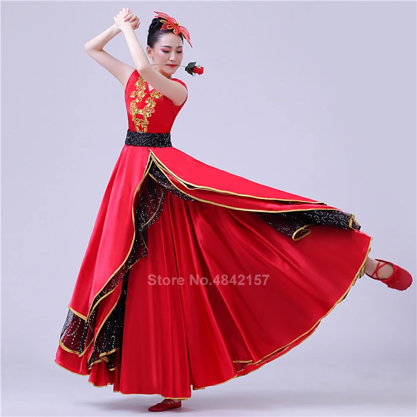 Женское Платье Фламенко с длинным рукавом и кружевом 360 градусов|Фламенко| |