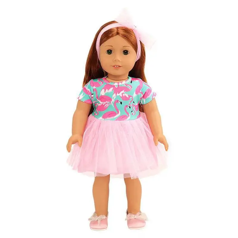 

Kids Toys Fashion Handmade 5 Items/Lot Doll Accessories 43cm Pink Dresses Our Genaration Doll Clothes For 18'' Dolls DIY Gifts