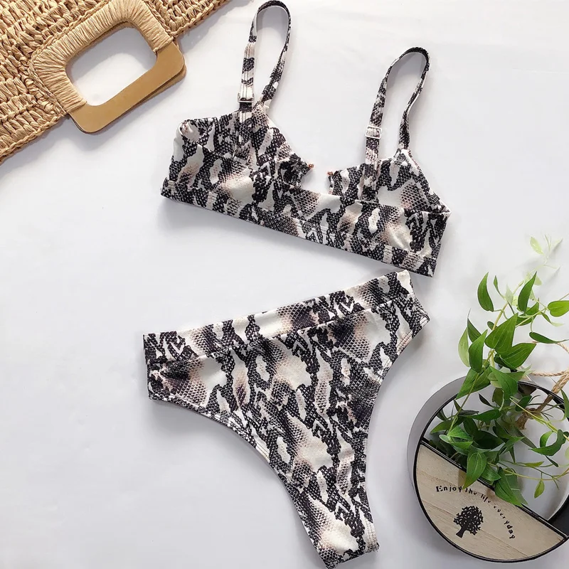 

Ingaga High Waist Bikini Push Up Swimsuits Leopard Women's Swimwear 2021 Brazilian Bikini Set Biquini Sexy Bathing Suit Women