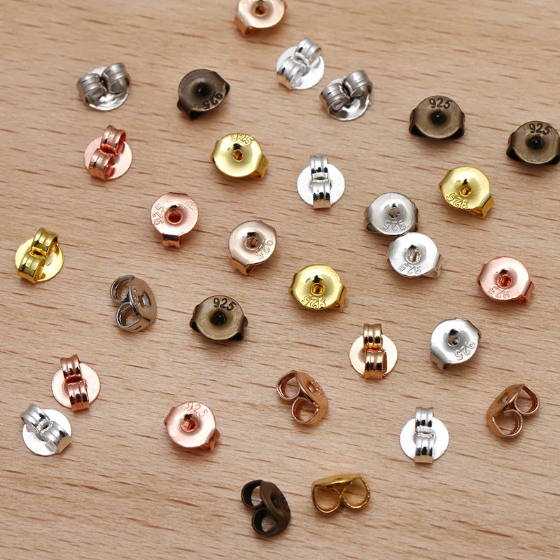 200 шт. 4 мм Имитация жемчужной сережкой задняя крышка с 925 Логотип стержня уха