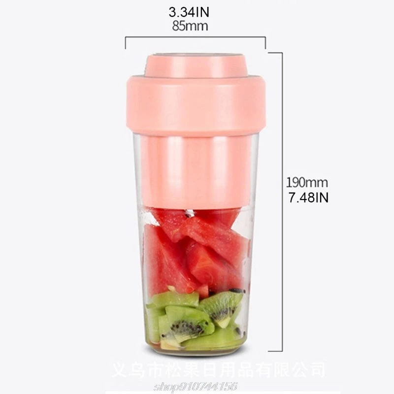 

500ML Portable Stainless Steel Blade Blender Mini USB Charging Fruit Juicer Cup for Home Use N20 20 Dropshipping