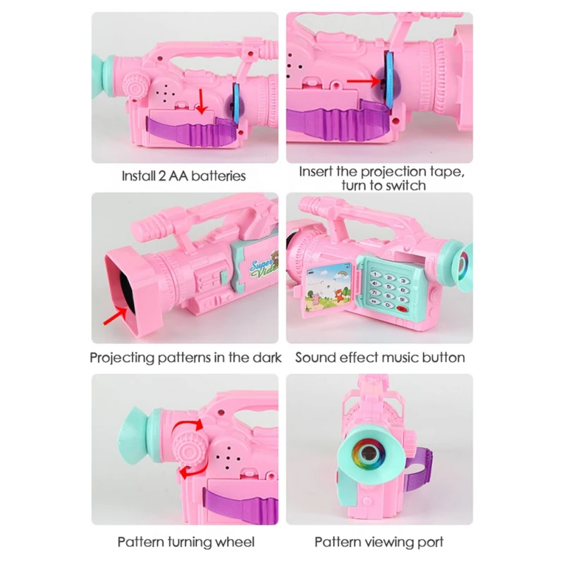 Детская проекционная имитация камеры обучающая Веселая интерактивная игрушка светильник Кая музыкальная