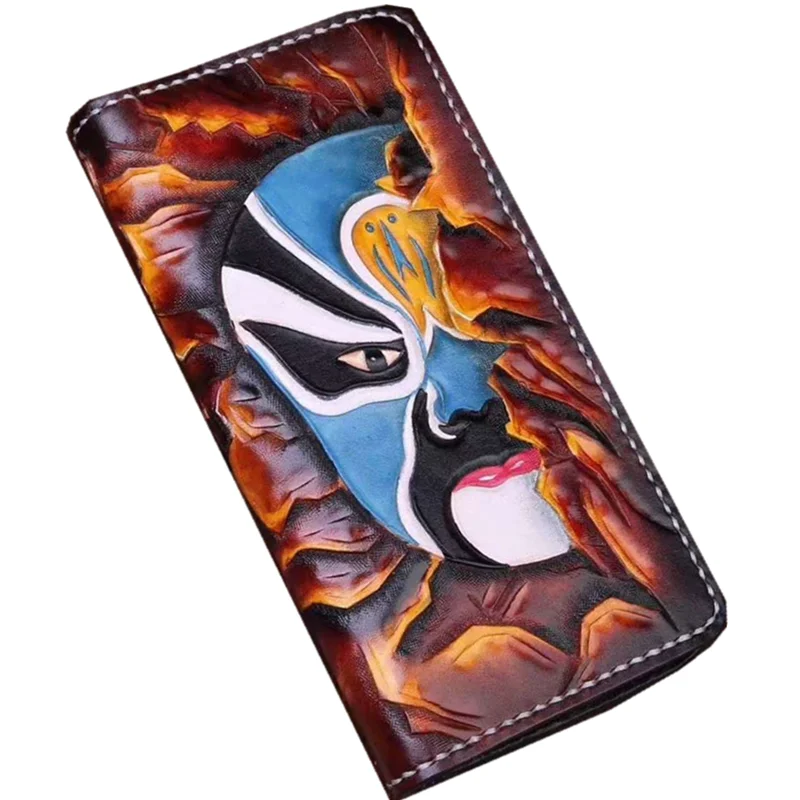 

Женские кошельки ручной работы по индивидуальному заказу, женские кошельки-маски для макияжа лица, длинный клатч из кожи растительного дуб...