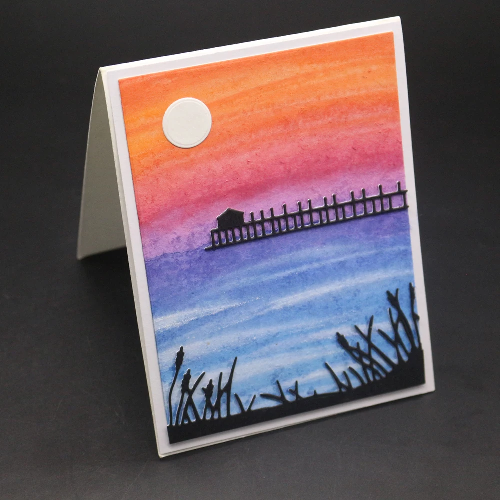 С видом на мост в форме Резки штампы бумаги фото ремесло тиснения вырезать