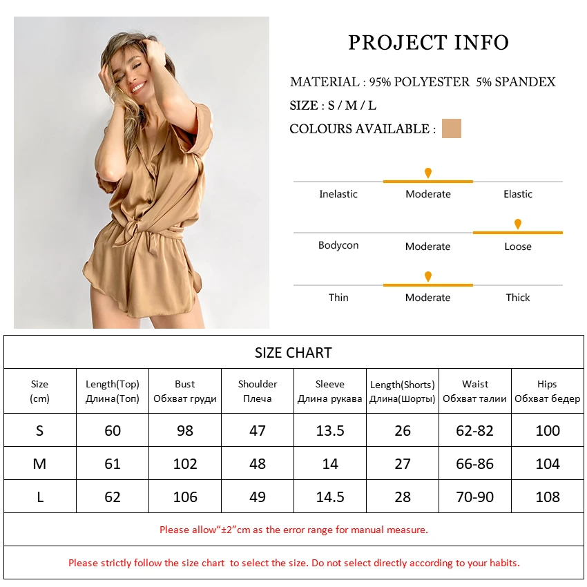 

HECHAN Sexy Women Sleepwear 2 Piece Set Turn Down Collar Short Sleeve Tops Champagne Split Shorts Female Pajamas Night Suits
