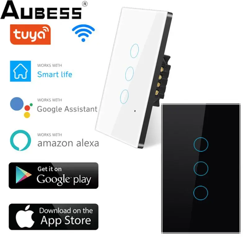 

Умный сенсорный выключатель Aubess с поддержкой Wi-Fi, 220 В переменного тока