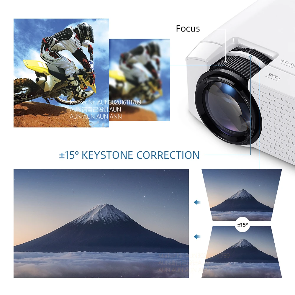 Светодиодный мини проектор D40 AUN для домашнего кинотеатра Full HD 1080P 4k Vidoe через порт