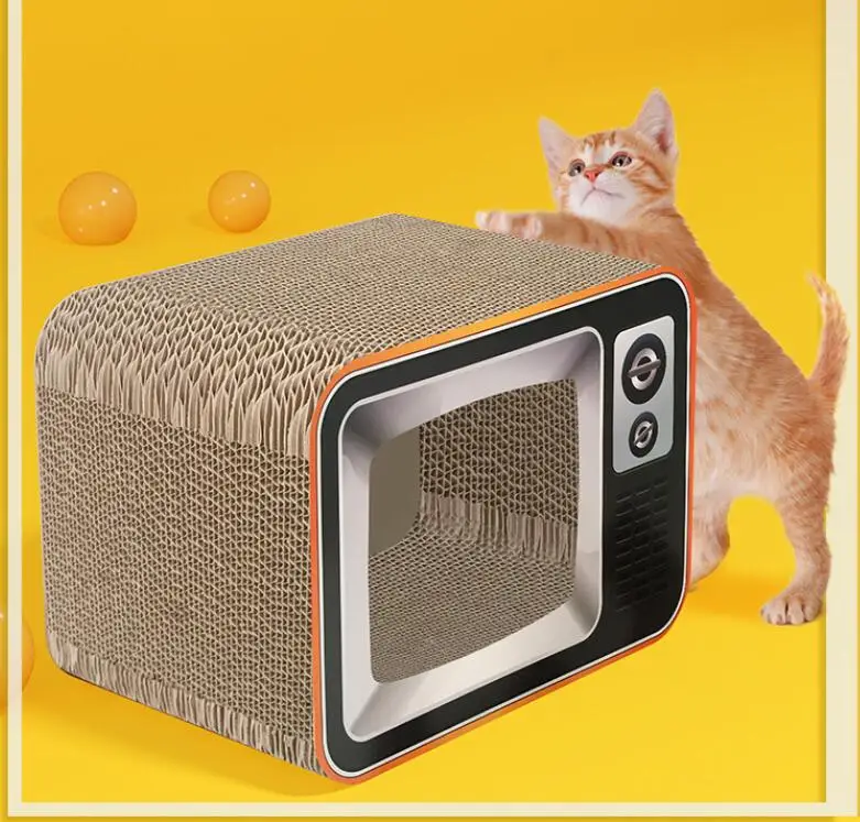 

Fashion TV Cat Scratcher Lounge Sofa Fat Cat Bed Cardboard Paper High Quality Cat Toy Scratching Pad Big Boy with Cat nip 10g