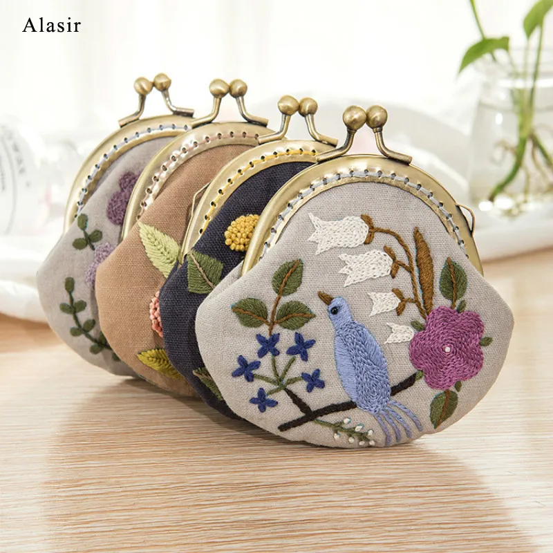 Кошелек Alasir из хлопка с цветочной вышивкой Женский мини кошелек тканевый