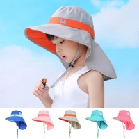 spf 50 wide brim children sun hat kids bucket cap summer beach girls travel outdoor cute casual sun hats