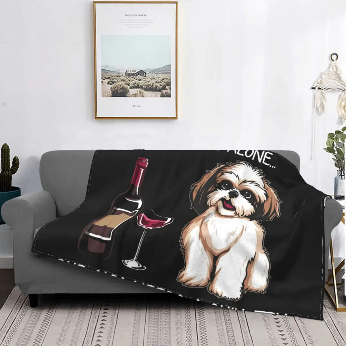 

Shih Tzu и винное одеяло, плюшевое толстое супермягкое Фланелевое флисовое покрывало для собаки, щенка, животного, дивана