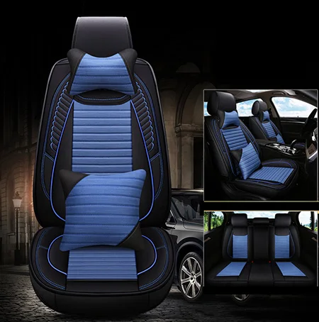 Автомобильный Универсальный Набор авточехлов для chevrolet captiva cruze 2012 tahoe traverse 2008 lacetti aveo t250 t300 lanos - Название цвета: Blue Luxury