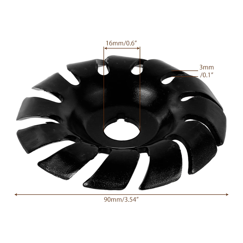 

Manganese Steel 90mm 12 Teeth Wood Carving Disc 16mm Bore Grinder Shaping Disc for 100 115 Angle Grinder Woodworking Tools