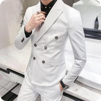 slim fit white men suits wedding groom wear tuxedos 2 pieces jacketpants bridegroom suits best man prom business wear blazer