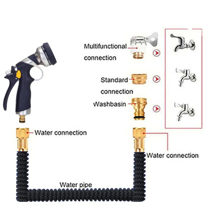 Поливочный шланг для сада светильник износостойкий расширяемый высокого