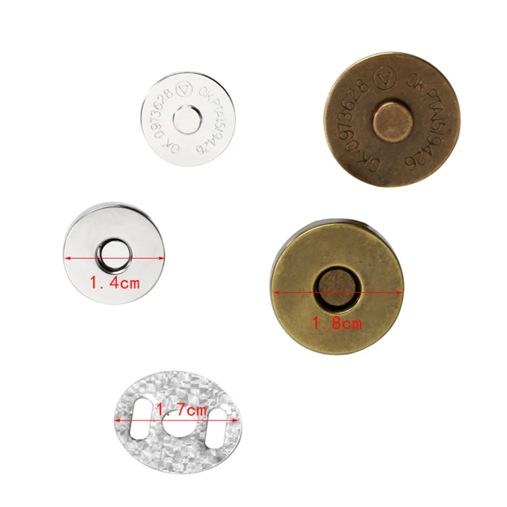 100 шт 18 мм Магнитные Кнопки Застежки металлические кнопки для сумки кошельки