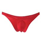 Нижнее белье мужское ультратонкое, пикантные шелковые трусы-брифы, прозрачные удобные трусы с низкой посадкой, мини-бикини