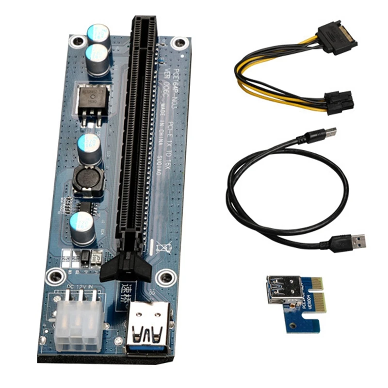 

PCI-E to PCIE Adapter Board PCI-E 1X to 16X USB3.0 Extension Cable Image PCIE Adapter Card Bitcoin Litecoin Mine 60cm