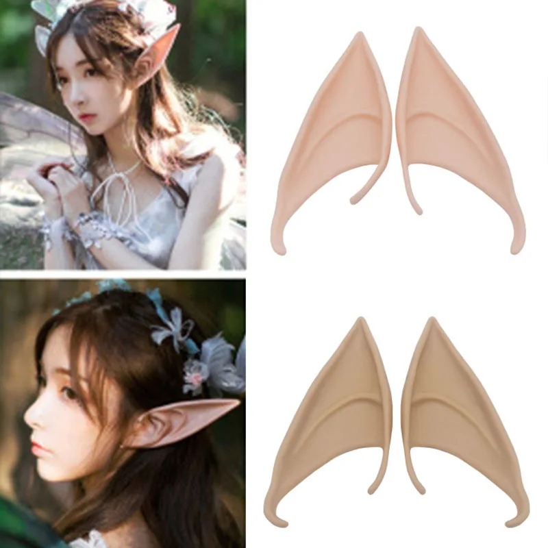 1 пара праздника Хэллоуин вечерние мягкого латекса фея с острым носком принт