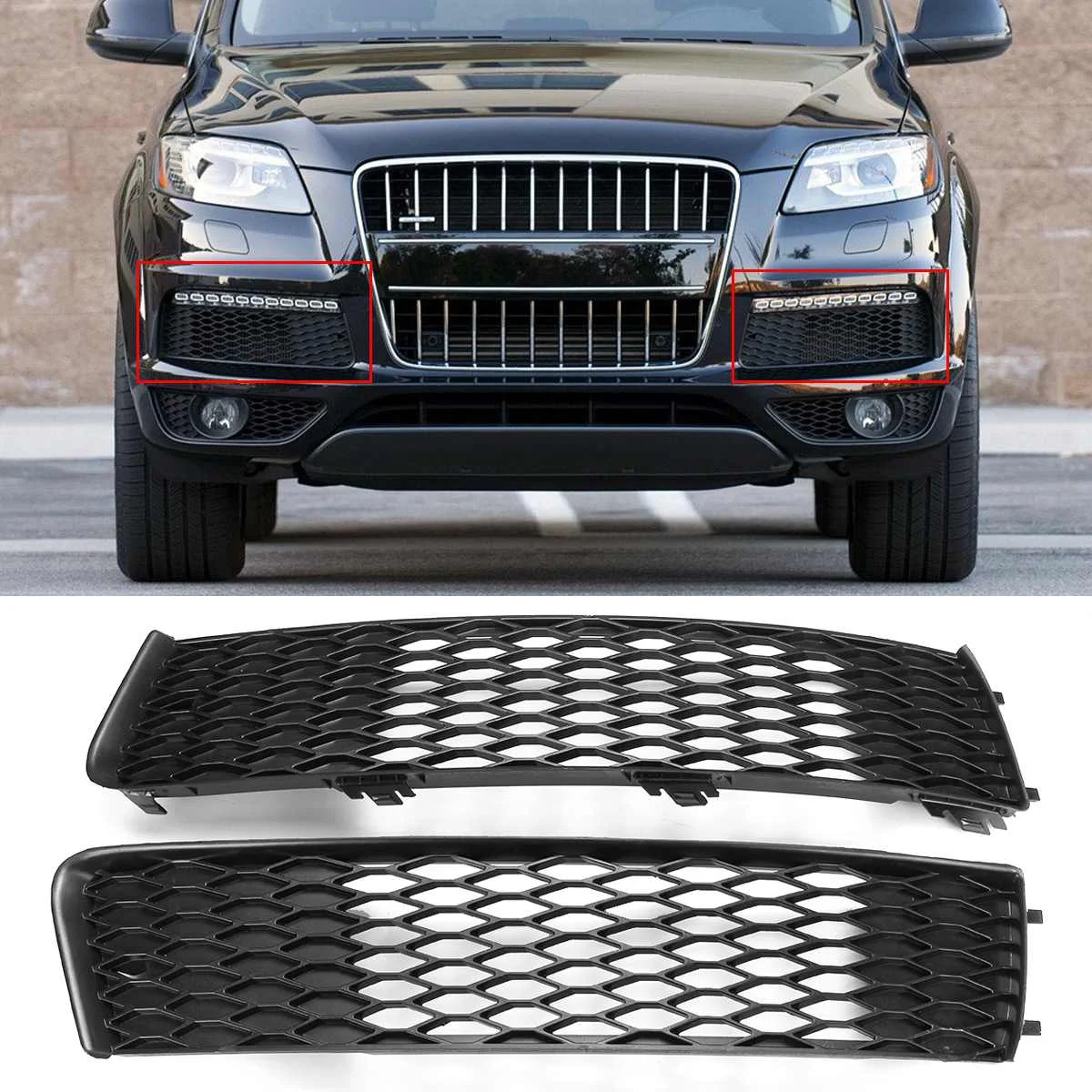 

Решетка переднего бамперсветильник Q7 S-Line для AUDI Q7 S-Line 2009-2015 4L0807697B/4L0807698B, 2 шт.