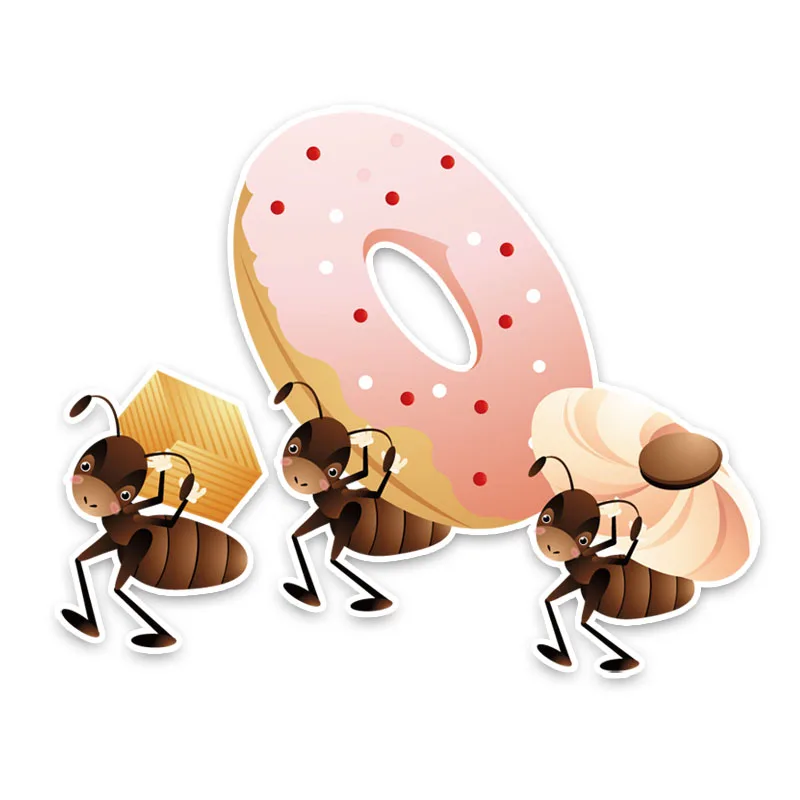 

Interesting Donuts Ants Decor Bumper Trunk Laptop Rear Windshield Car Stickers Personalized Bumper Car Window PVC13x11cm