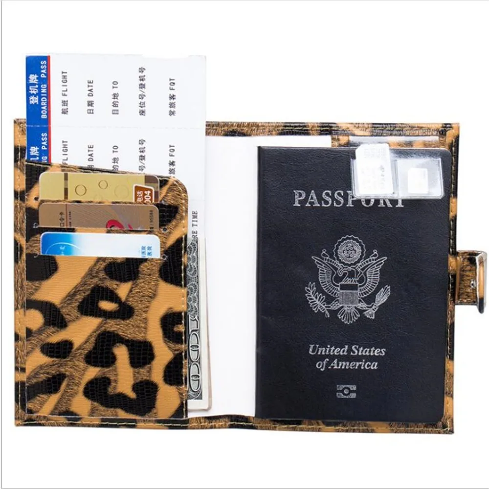 

1Pc 2021 Women Passport Cover Leopard PU Leather Passport Holder Waterproof Unisex The Cover Of The Passport 5 Colors