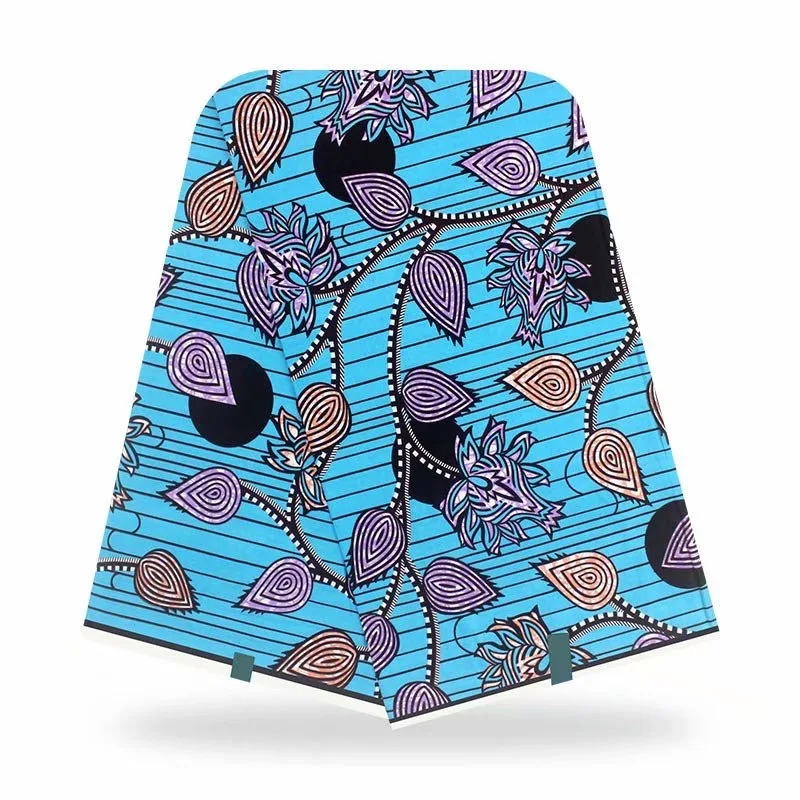 

2021New Style Ankara African wax Fabrics Nigerian Wax Print Fabric High Quality African Ghana wax Fabrics For clothes 6YDS 03