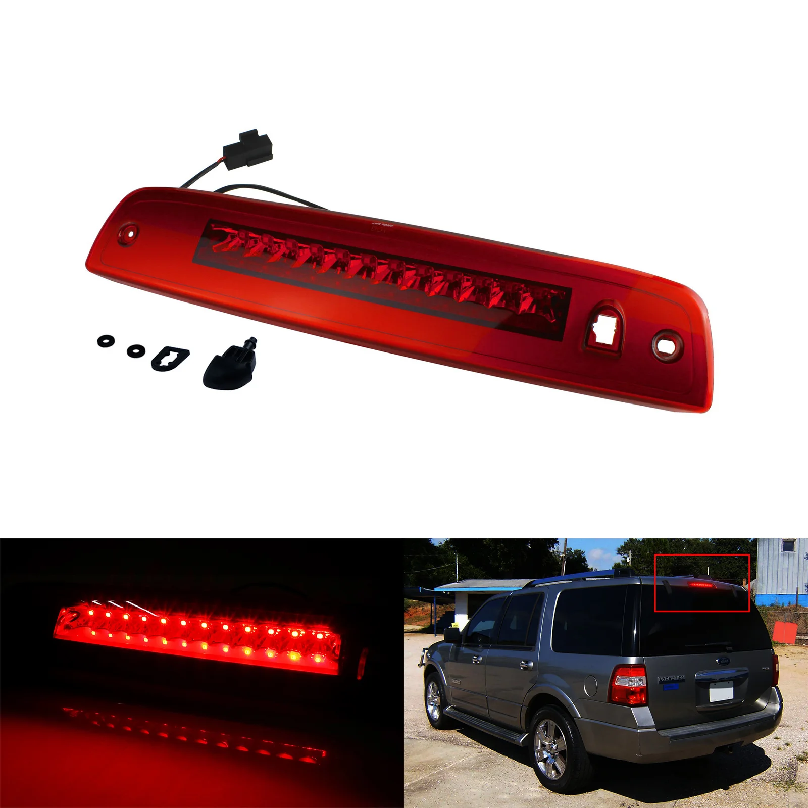 

ANGRONG 1X для экспедиции Ford/Lincoln Navigator 2003-16 светодиодный задний третий стоп-светильник Красный Новый