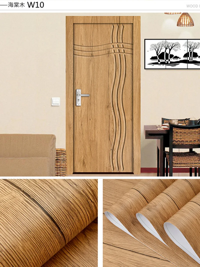 Деревянное зерно Стикеры водостойкие самоклеящиеся обои деревянные обновления